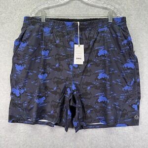 Tasc Performance Shorts Mens 2XL Blue Terrain Camo Weightless 7" Athletic
